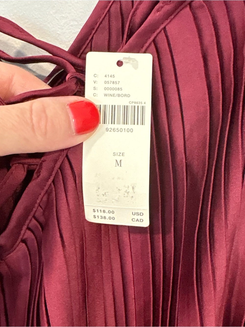 ANTHRPOLOGIE burgundy satin pleated jumpsuit - Picture 10 of 11